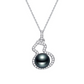 9mm-9.5mm Black Tahitian Custom Pearl Pendant Necklace - AAA Quality
