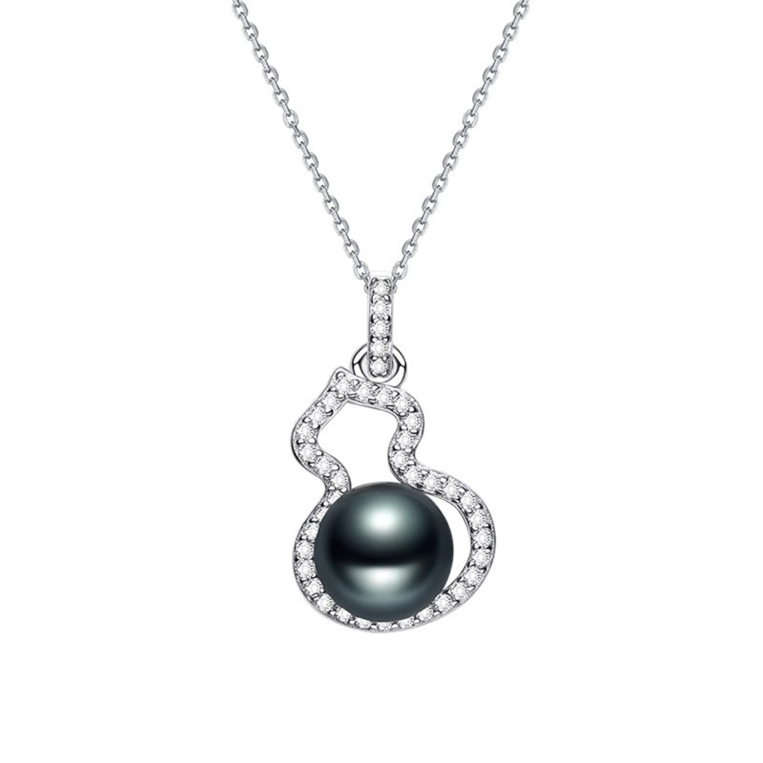 8mm-8.5mm 18K Gold Tahitian Custom Pearl Necklace - AAA Quality