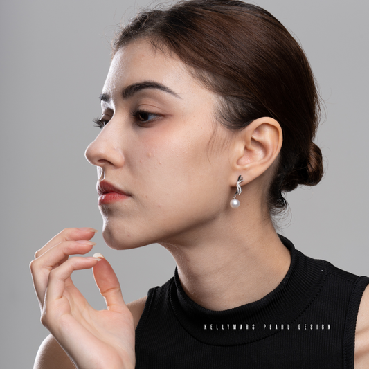 8mm-8.5mm Natural Freshwater Pearl Earrings in 925 Sterling Silver – AAA Quality Design