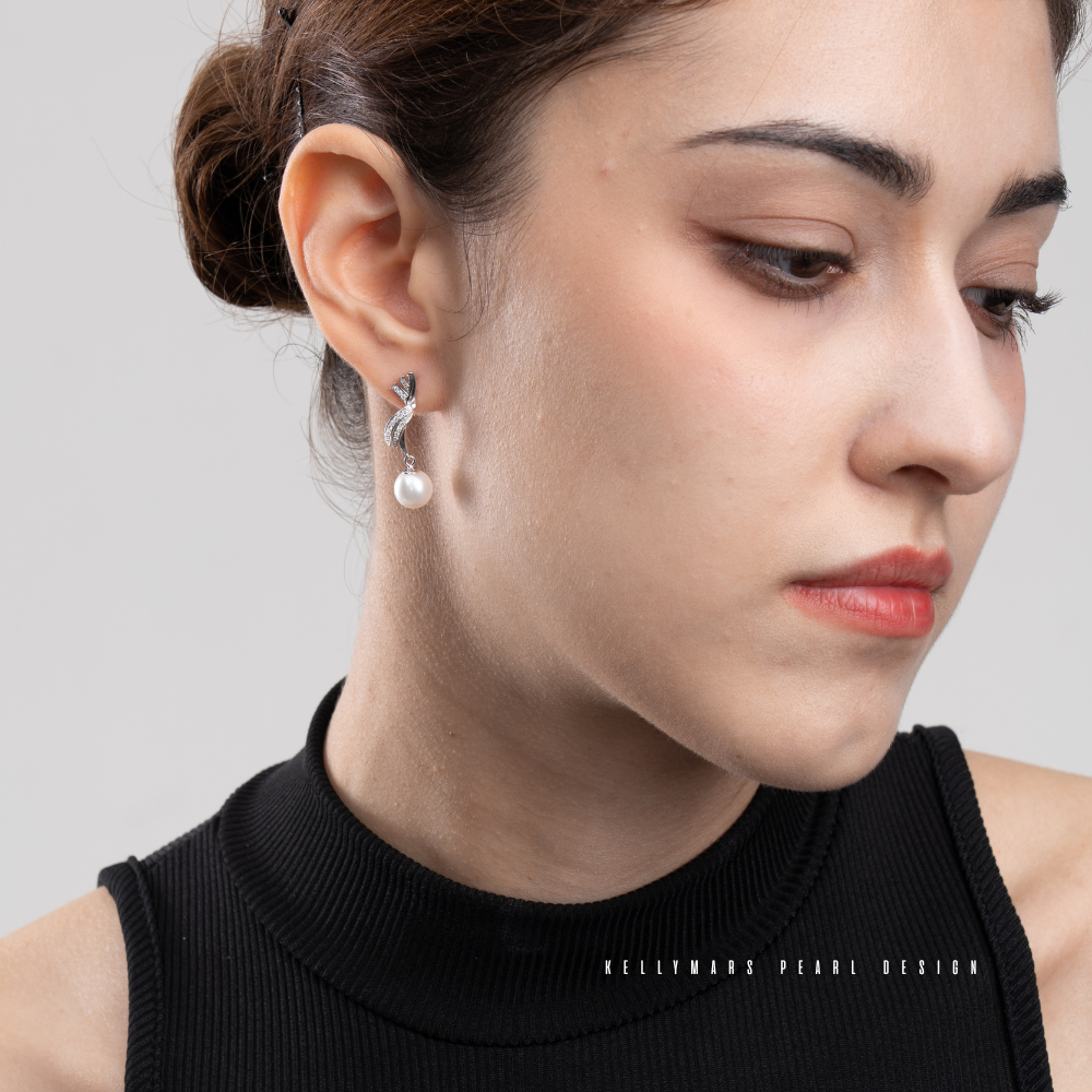 8mm-8.5mm Natural Freshwater Pearl Earrings in 925 Sterling Silver – AAA Quality Design