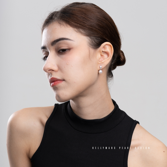 Pearlina – 8–8.5mm Natural Freshwater Pearl Stud Earrings in 925 Sterling Silver