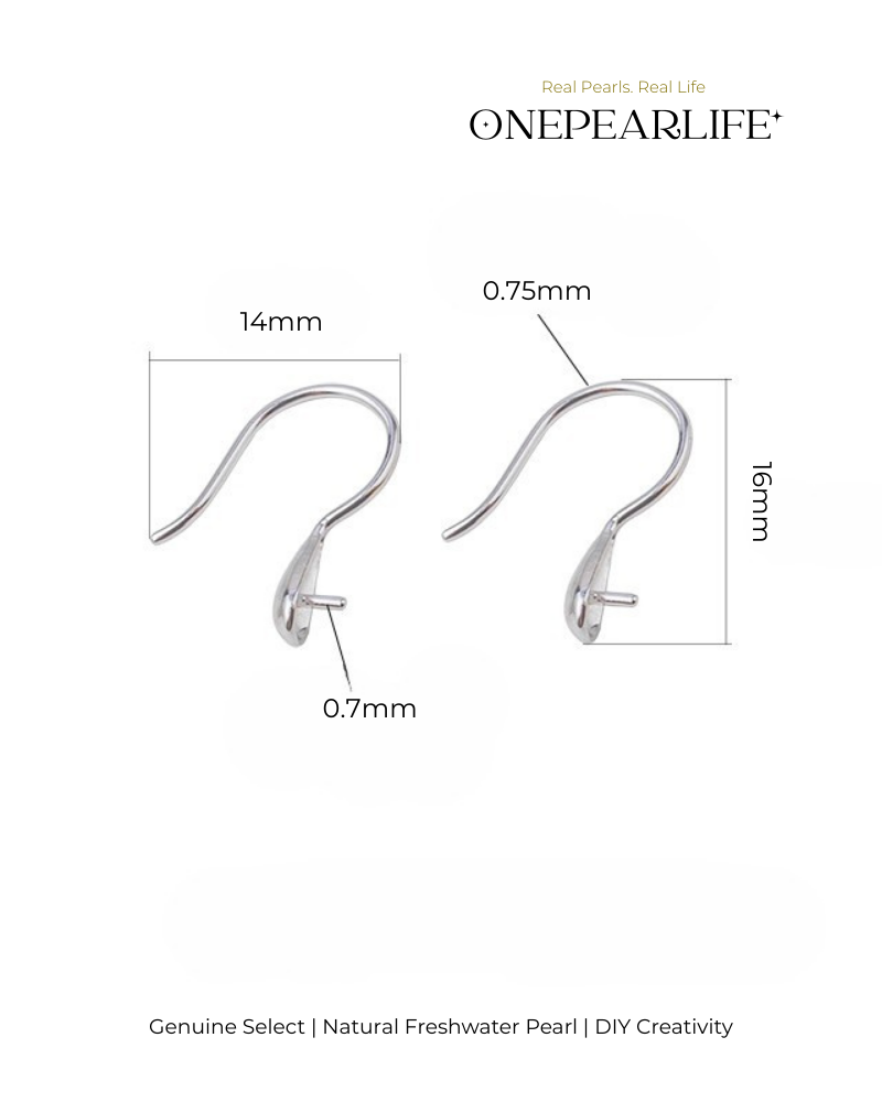 925 Silver & 18K Gold Vermeil High Heel Earring Base | DIY Basic Earring Setting for Custom Jewelry (Per Pair) Onepearlife