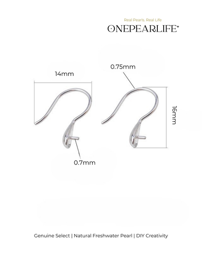 925 Silver & 18K Gold Vermeil High Heel Earring Base | DIY Basic Earring Setting for Custom Jewelry (Per Pair) Onepearlife