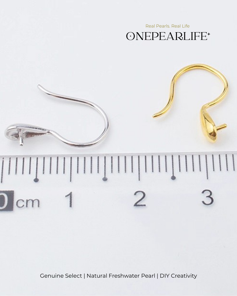 925 Silver & 18K Gold Vermeil High Heel Earring Base | DIY Basic Earring Setting for Custom Jewelry (Per Pair) Onepearlife