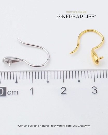 925 Silver & 18K Gold Vermeil High Heel Earring Base | DIY Basic Earring Setting for Custom Jewelry (Per Pair) Onepearlife