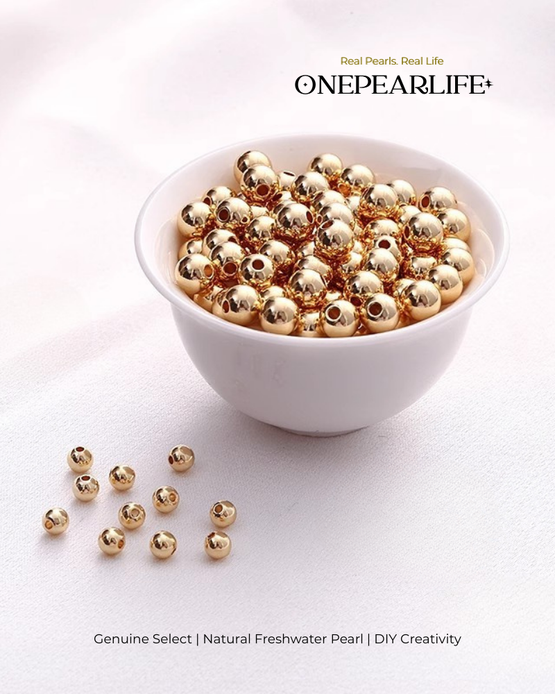 925 Silver & 18K Gold Vermeil Spacer Beads | DIY Jewelry Making Supplies（10 beads per pack）