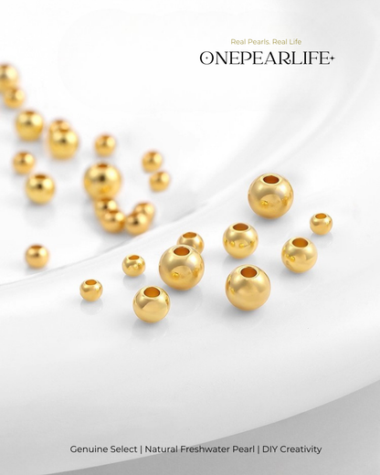 925 Silver & 18K Gold Vermeil Spacer Beads | DIY Jewelry Making Supplies（10 beads per pack）