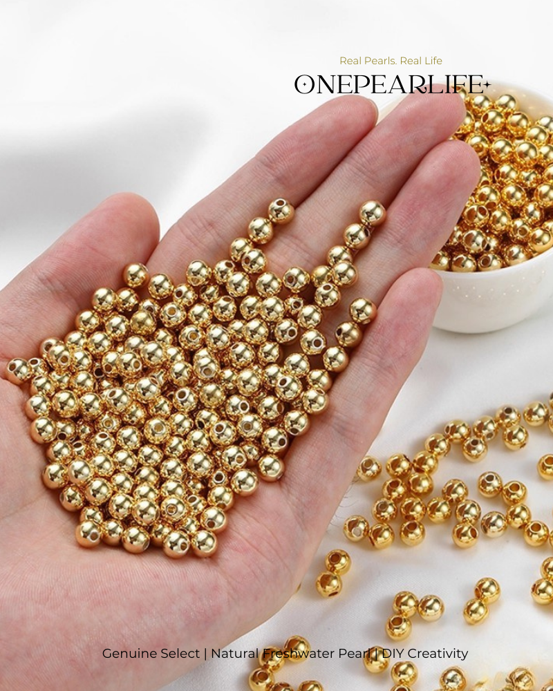 925 Silver & 18K Gold Vermeil Spacer Beads | DIY Jewelry Making Supplies（10 beads per pack）