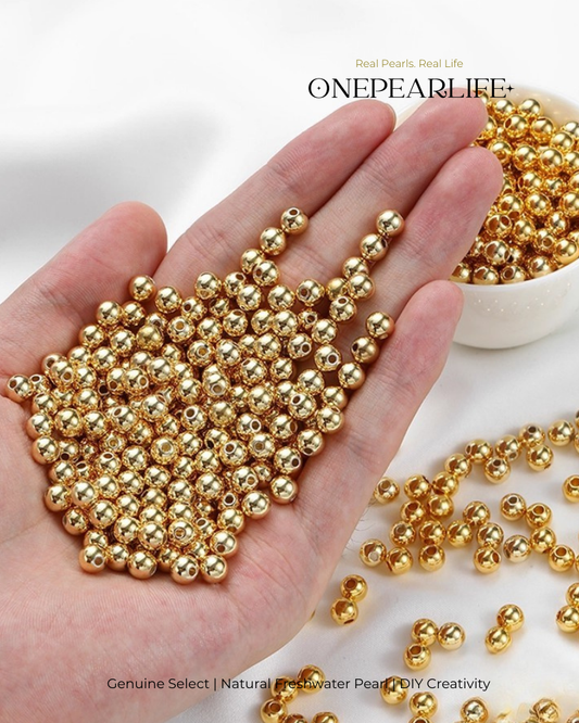 925 Silver & 18K Gold Vermeil Spacer Beads | DIY Jewelry Making Supplies（10 beads per pack）