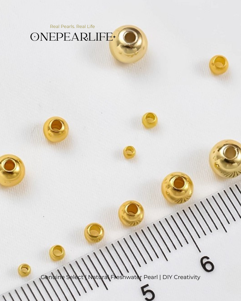 925 Silver & 18K Gold Vermeil Spacer Beads | DIY Jewelry Making Supplies（10 beads per pack）