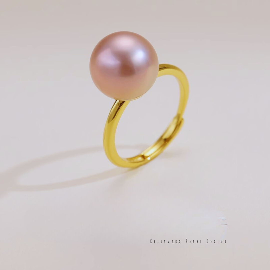Muse – 9–9.5mm Natural Purple Edison Pearl Ring in 18K Gold Plated