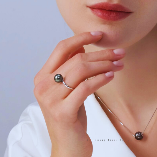 Nyx – 9–9.5mm Tahitian Black Pearl Ring
