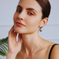 9mm-9.5m 18K Solid Gold Black Tahitian Hook Pearl Earrings - AAA Quality