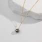 9mm-9.5mm 18K Solid Gold Black Tahitian Adjustable Pearl Necklace - AAA Quality