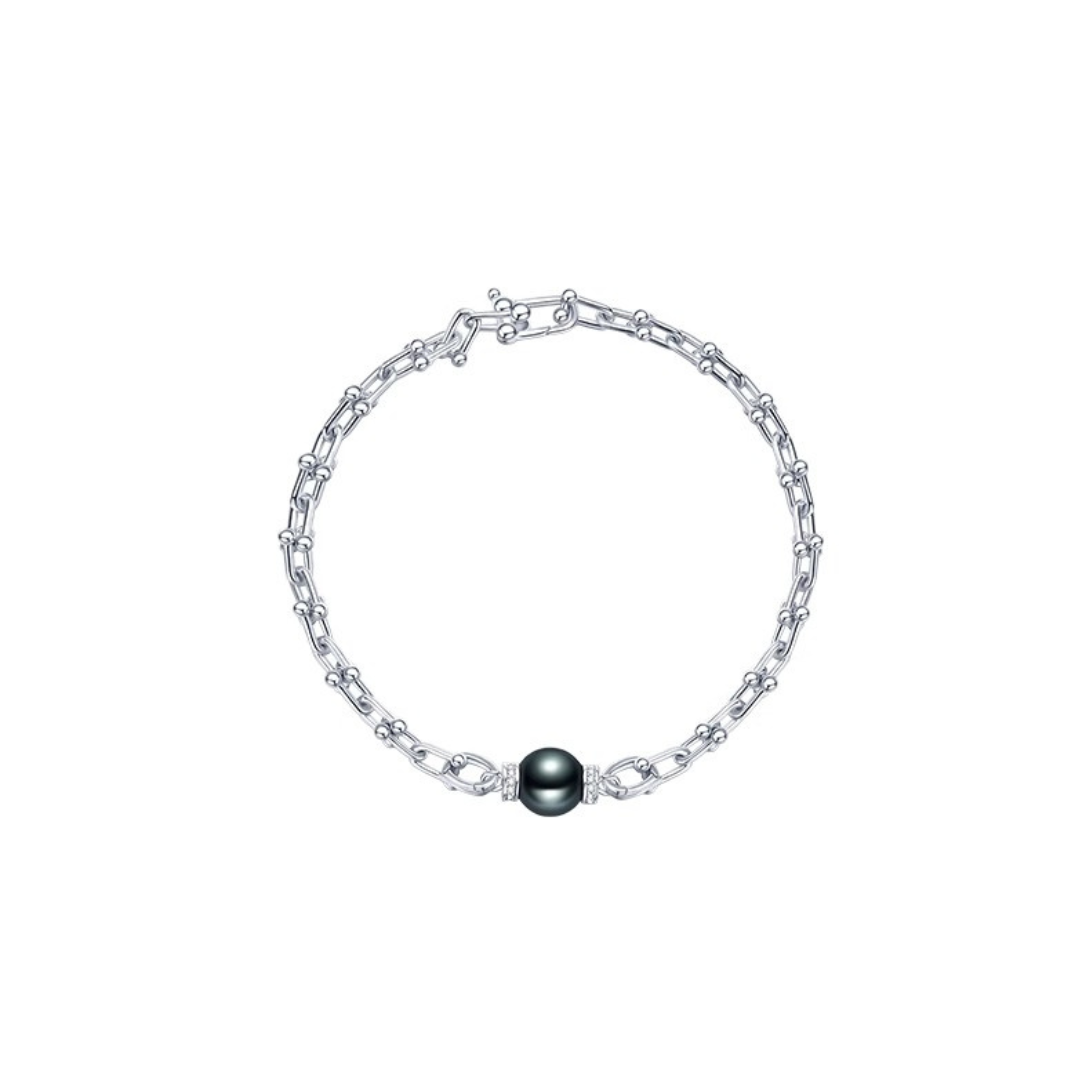 10mm-10.5mm Black Tahitian Pearl Bracelet - AAA Quality