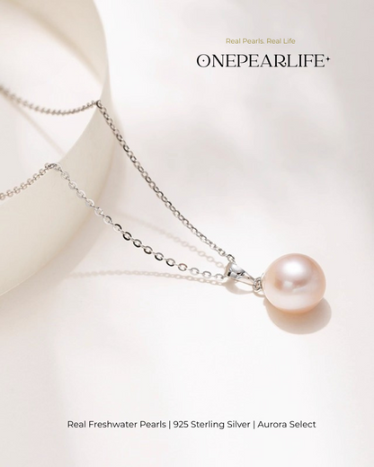 Aeliana – AAA Quality Oval Freshwater Pearl Pendant Necklace | 8–9mm | 925 Sterling Silver
