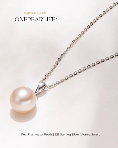 Aeliana – AAA Quality Oval Freshwater Pearl Pendant Necklace | 8–9mm | 925 Sterling Silver
