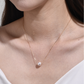 18K Solid Gold Minimalist Akoya Saltwater Pearl Pendant Necklace AAAA Quality（8.5mm-9mm）