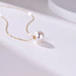 18K Solid Gold Minimalist Akoya Saltwater Pearl Pendant Necklace AAAA Quality（8.5mm-9mm）