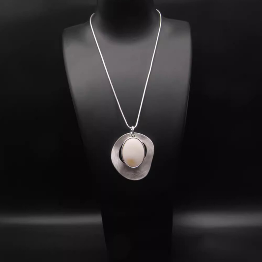 Minimalist Mother-of-Pearl Art Pendant