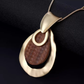 Designed Gold Silver Wooden Necklace