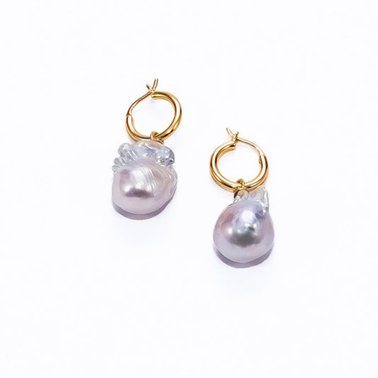 Large Baroque Pearl Earrings AAA Quality