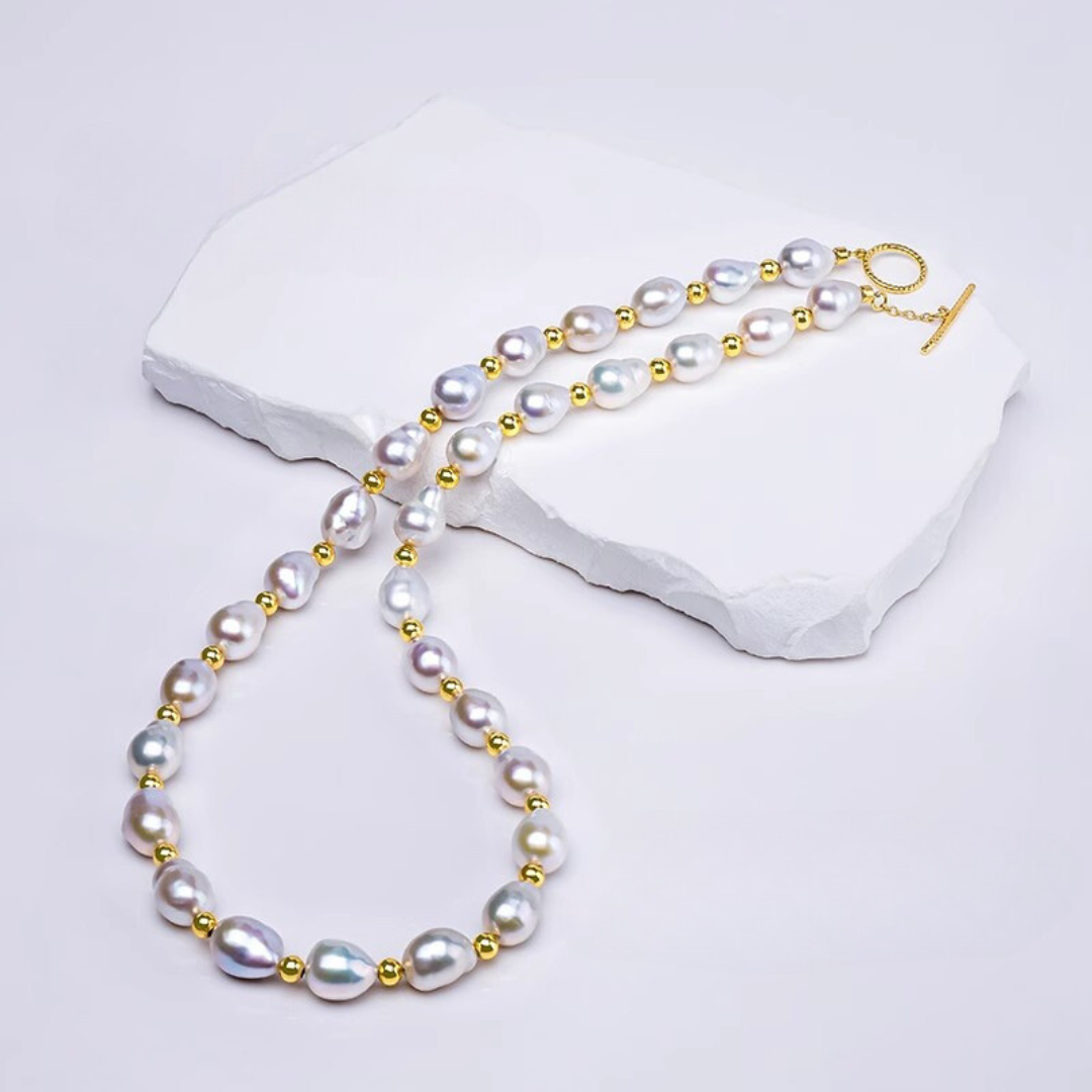 Vintage Baroque Pearl Necklace Choker - AAA Quality