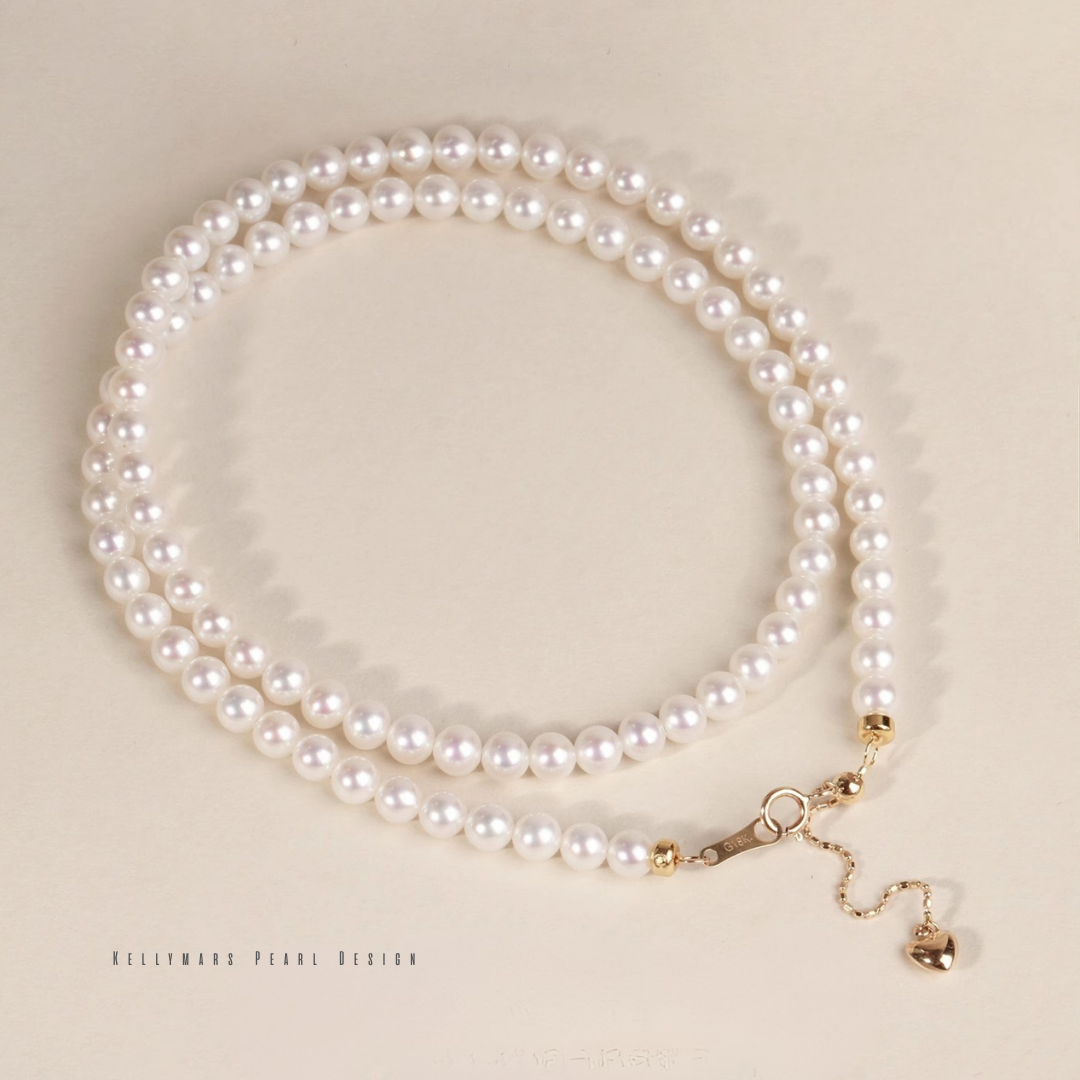 Ciel – 2.5–5.5mm Natural Freshwater Mini Aurora Pearl Necklace in 18K Solid Gold