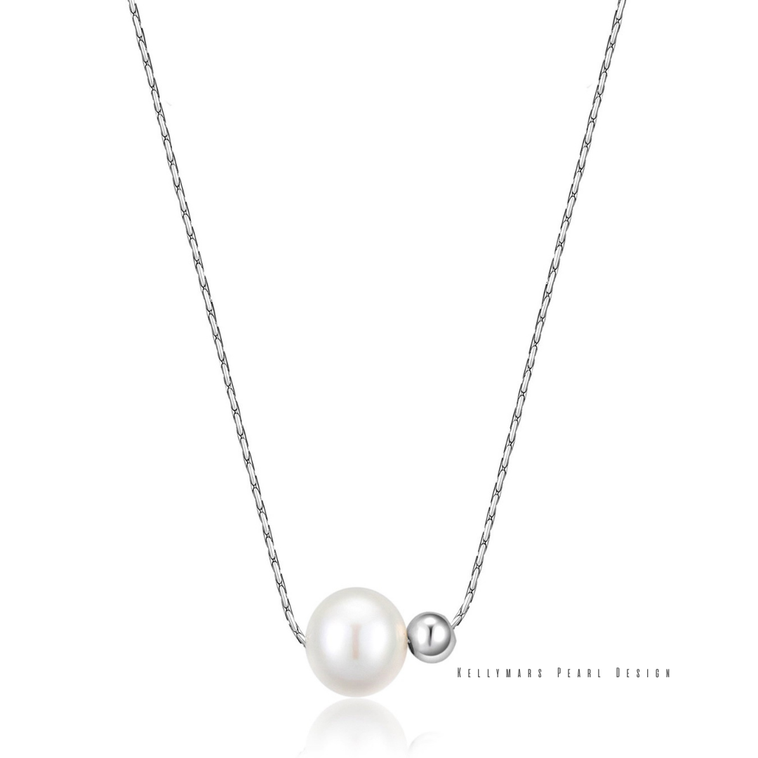 Cleo – 7–7.5mm Freshwater Pearl Pendant Necklace with 925 Sterling Silver