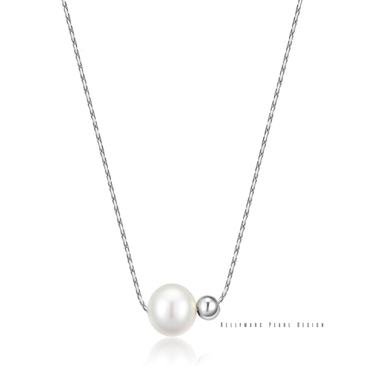Cleo – 7–7.5mm Freshwater Pearl Pendant Necklace with 925 Sterling Silver
