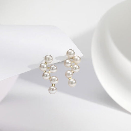 Natural Aurora Pearl Earrings AAA Quality