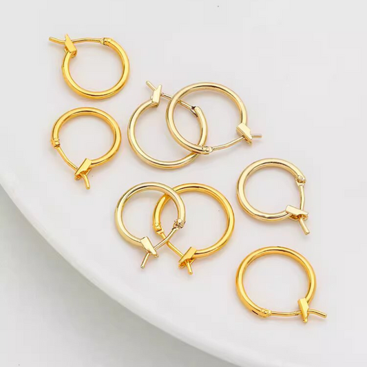 DIY Handmade Gold Earrings Hoops