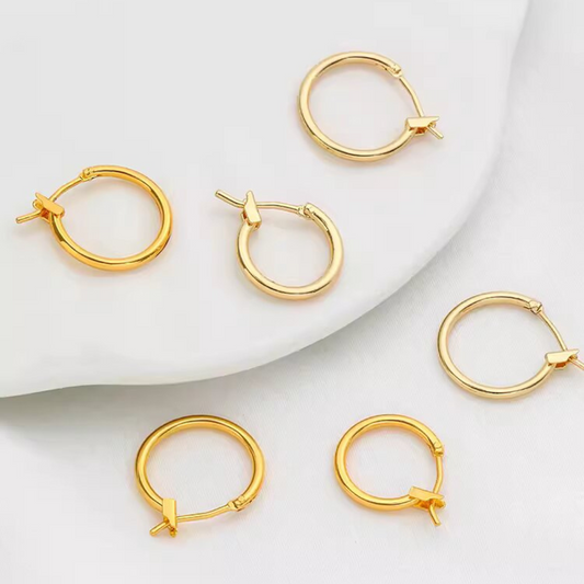 DIY Handmade Gold Earrings Hoops