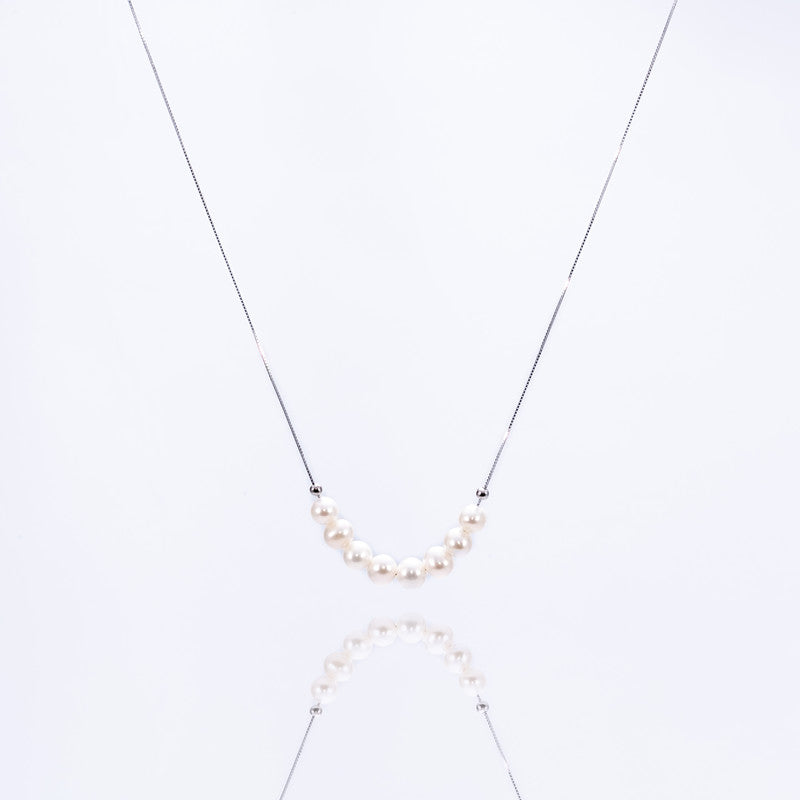 Natural Dainty Aurora Pearl Necklace AAA Quality