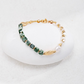 Design Green Jade Natural Stone and Pearl Mix Personalized Bracelet