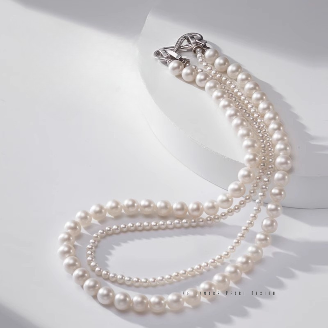 Seraph – 4–7.5mm Double Strand Natural Freshwater White Pearl Necklace