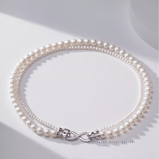 Seraph – 4–7.5mm Double Strand Natural Freshwater White Pearl Necklace