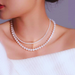 4mm-7.5mm Double Strand Natural Freshwater White Pearl Necklace - AAA Quality