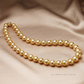 Eloura – 9–9.5mm Golden South Sea Pearl Necklace in 18K Solid Gold