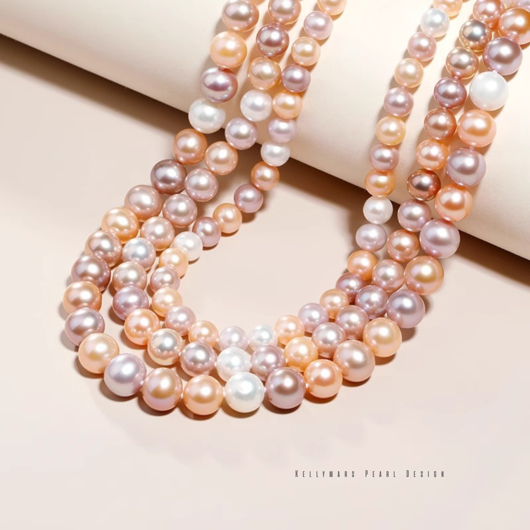 Joyee – 7–7.5mm Multicolor Freshwater Pearl Necklace with 18K Gold Plating
