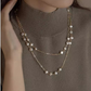 Multiple Wearing Methods Gold Baroque Pearl Long Sweater Necklace AAA Quality