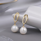 Gold Baroque Pearl Drop Earrings AAA Quality