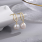 Gold Baroque Pearl Drop Earrings AAA Quality