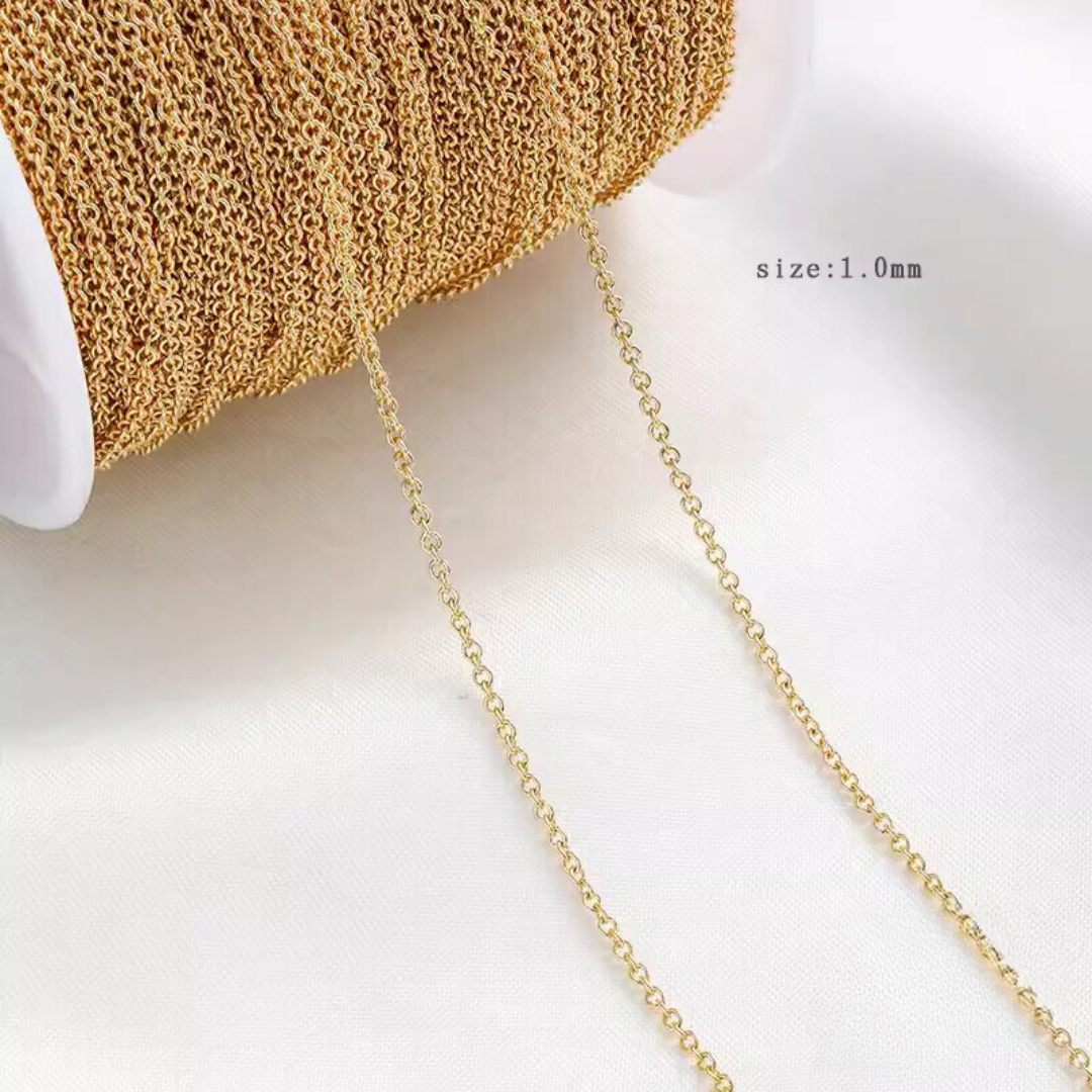 14K Gold-filled O Link Chain for Necklace & Bracelet （Loose Chain）