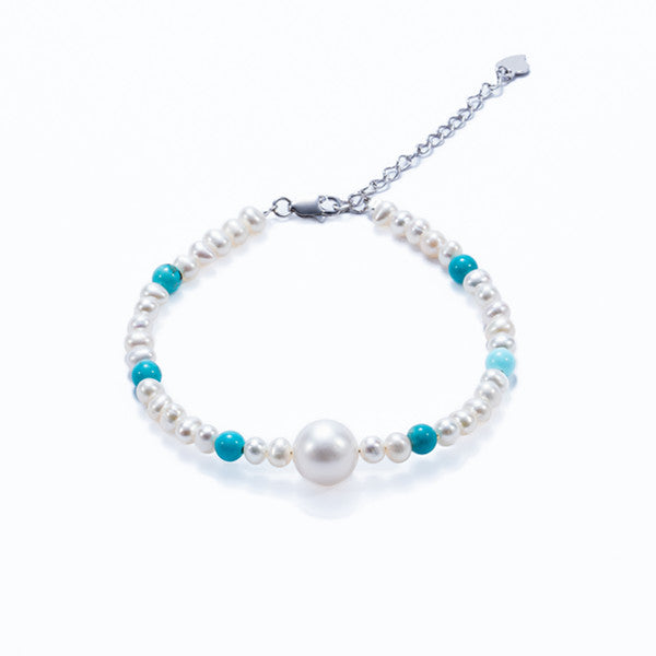 Combining Pearl and Turquoise Bracelet AAA Quality