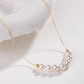 5mm-7.5mm 18K Solid Gold Janpanese Akoya Seawater Tincup Celeste Pearl Necklace - AAA Quality