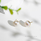 12–12.5mm Mabe pearl earrings in 18K gold – vintage inspired pearl jewelry with bold elegance