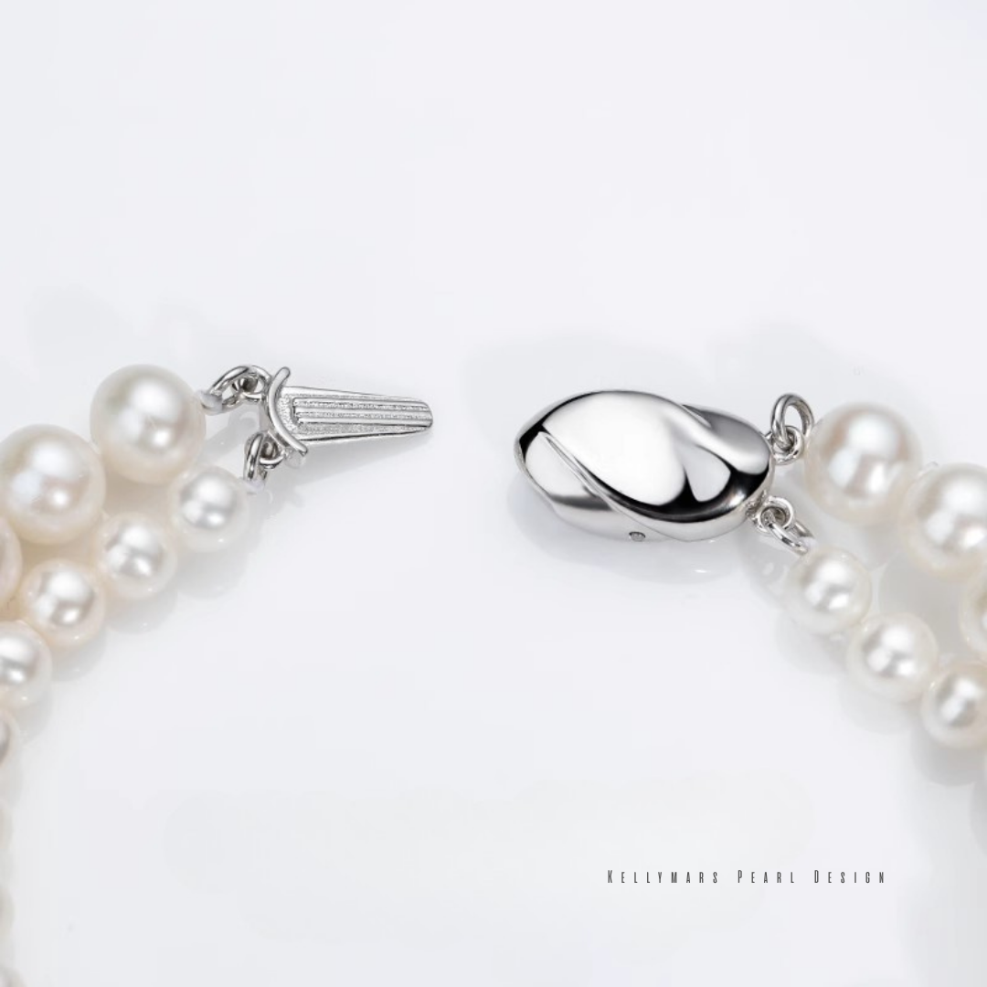 Lunea – 4–7.5mm Double Strand Natural Freshwater White Pearl Bracelet