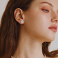 7mm-9mm High-quality 18K Gold Plated Natural Baroque Pearl Stud Earrings - AAA Quality