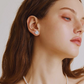7mm-9mm High-quality 18K Gold Plated Natural Baroque Pearl Stud Earrings - AAA Quality